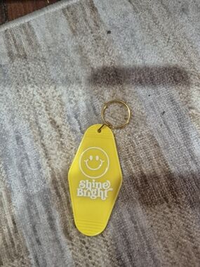 Shine Bright Yellow Smiley Keychain by